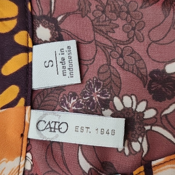 Cato Multicolor Floral Sheer Tunic Blouse - Picture 5 of 10